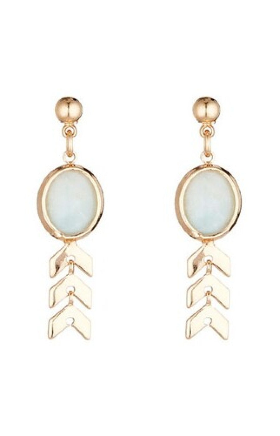 Boucles d'oreilles Pito - Laiton doré & aventurine verte