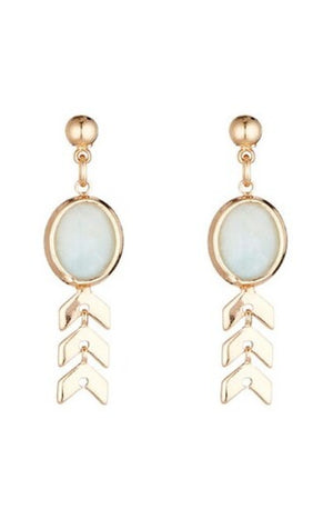 Boucles d'oreilles Pito - Laiton doré & aventurine verte