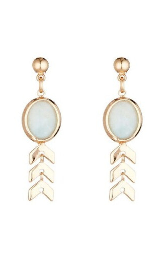 Boucles d'oreilles Pito - Laiton doré & aventurine verte