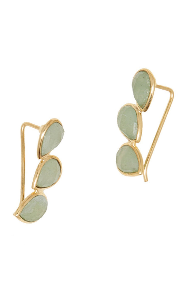 Boucles d'oreilles Vicky - Laiton doré & aventurine