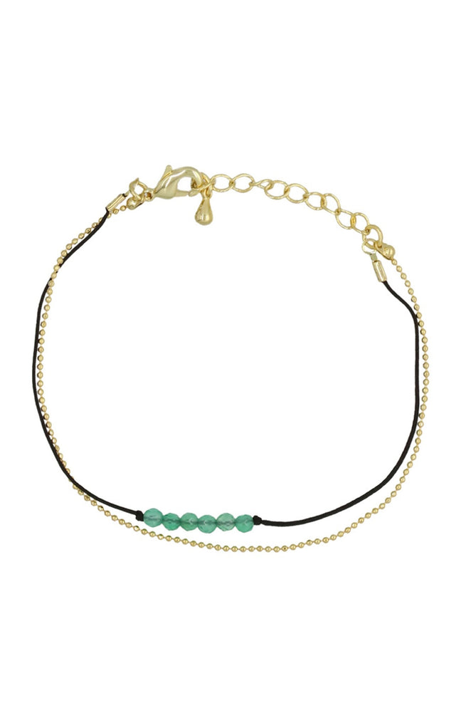 Bracelet Ariane - Laiton doré & jade verte