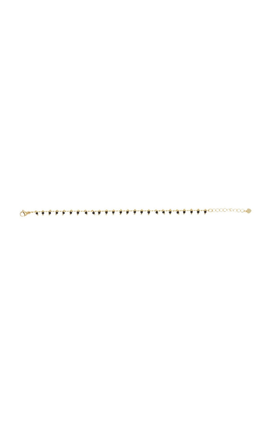 Bracelet Linn - Laiton doré & agate noire