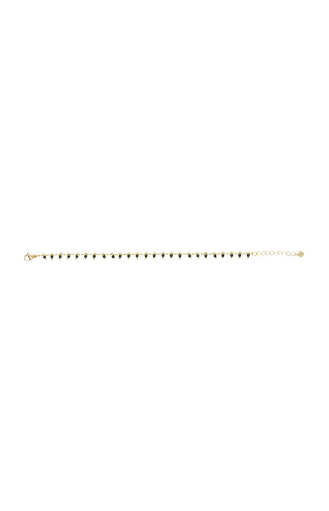 Bracelet Linn - Laiton doré & agate noire