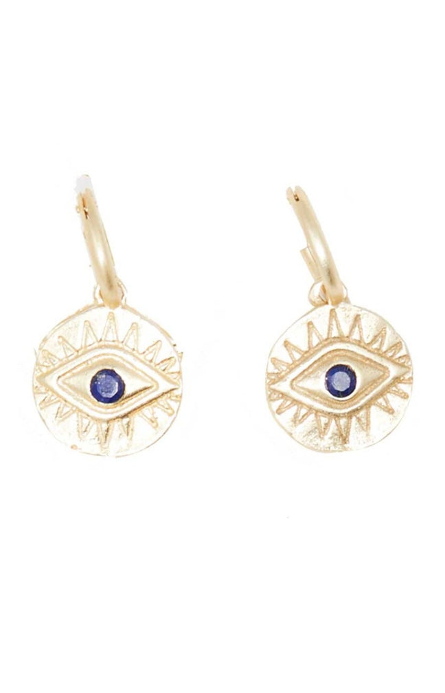 Boucles d'oreilles Raja - Laiton doré & lapis lazuli