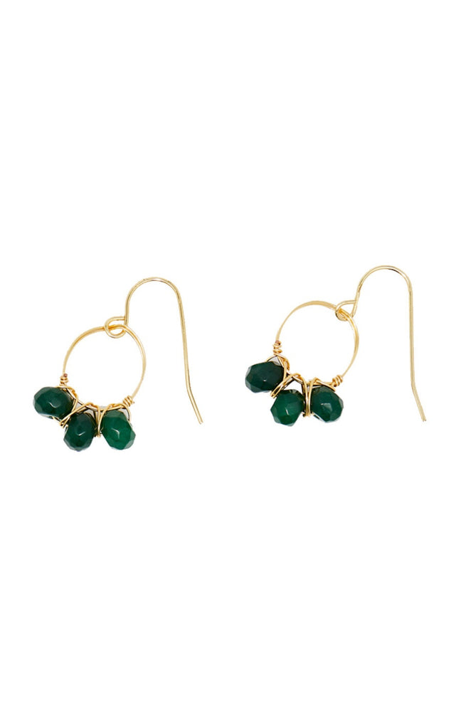 Boucles d'oreilles Suzi - Laiton doré & jade