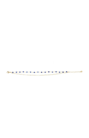 Bracelet Katalyna - Laiton doré & jade bleue