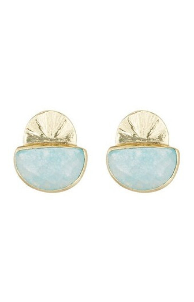 Boucles d'oreilles Estela - Laiton doré & aventurine verte