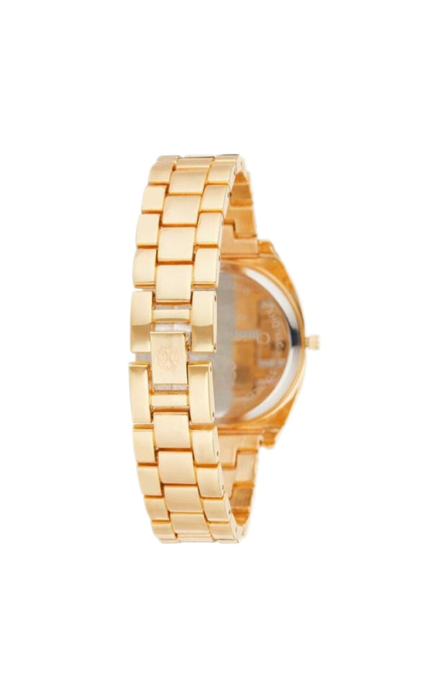 Montre à quartz en acier - Doré & blanc