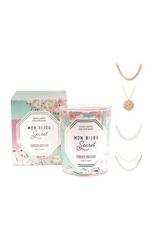 Bougie parfumée - Cerisier - Collier laiton doré - 40h