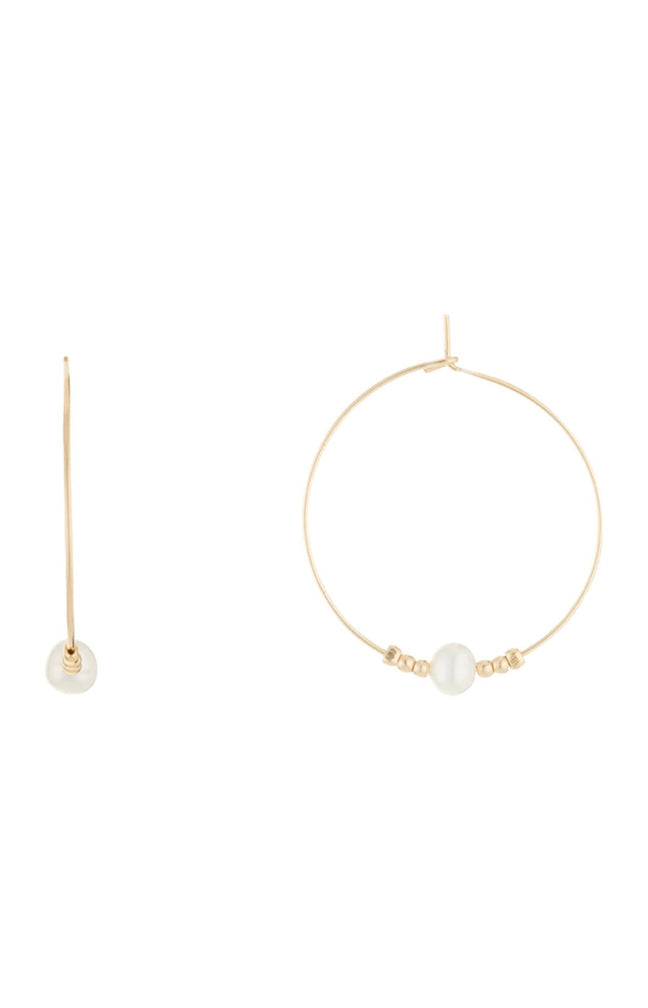 Boucles d'oreilles Safah - Laiton doré & perles