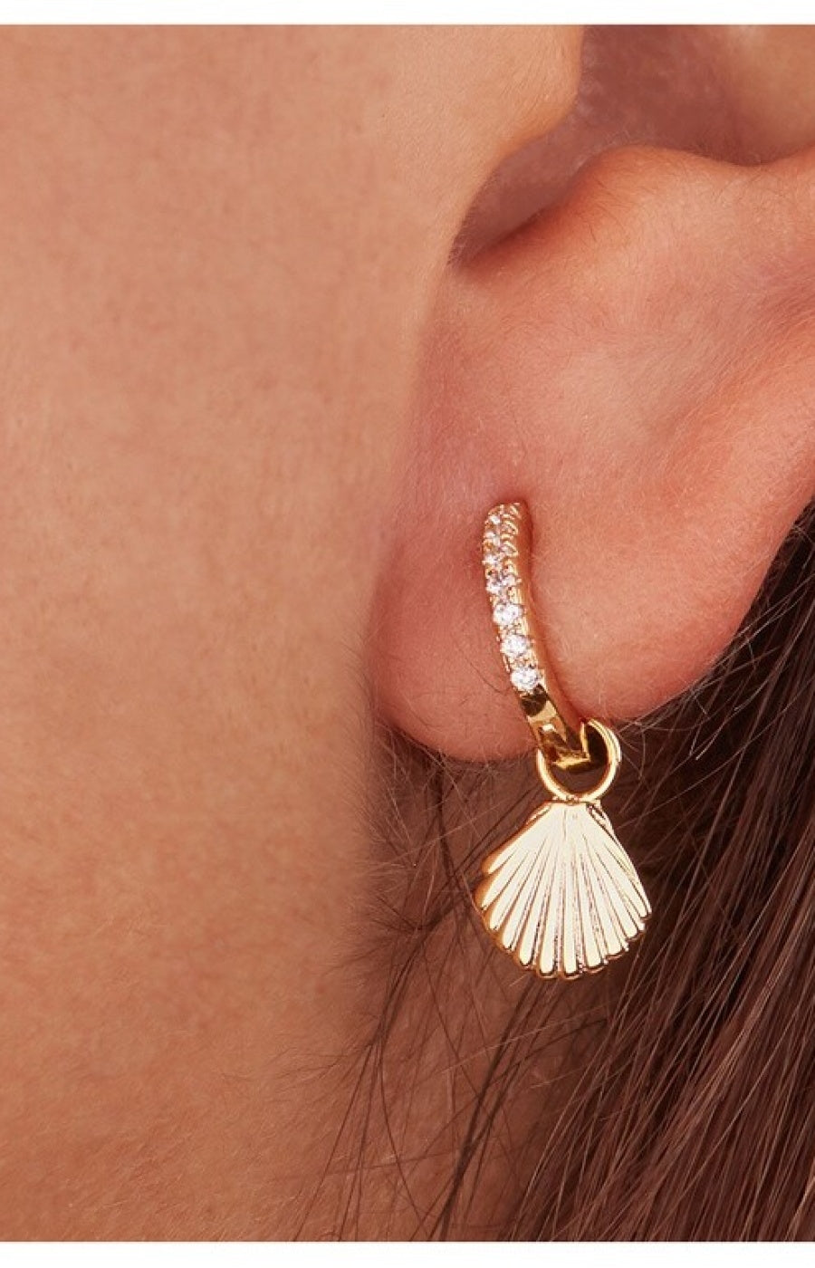 Boucles d'oreilles créoles Artémise -  Laiton doré à l'or fin 18k
