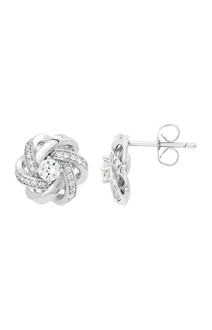 Boucles d'oreilles - Laiton & cristaux - Argenté