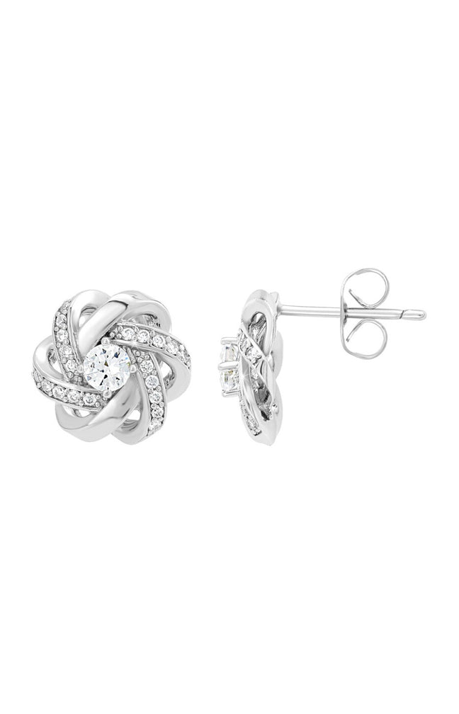 Boucles d'oreilles - Laiton & cristaux - Argenté