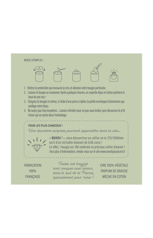 Bougie parfumée - Sous les frangipaniers - Collier laiton argenté - 40h