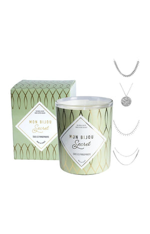 Bougie parfumée - Sous les frangipaniers - Collier laiton argenté - 40h