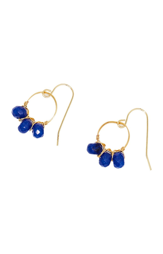 Boucles d'oreilles Suzi - Jade bleue - Doré