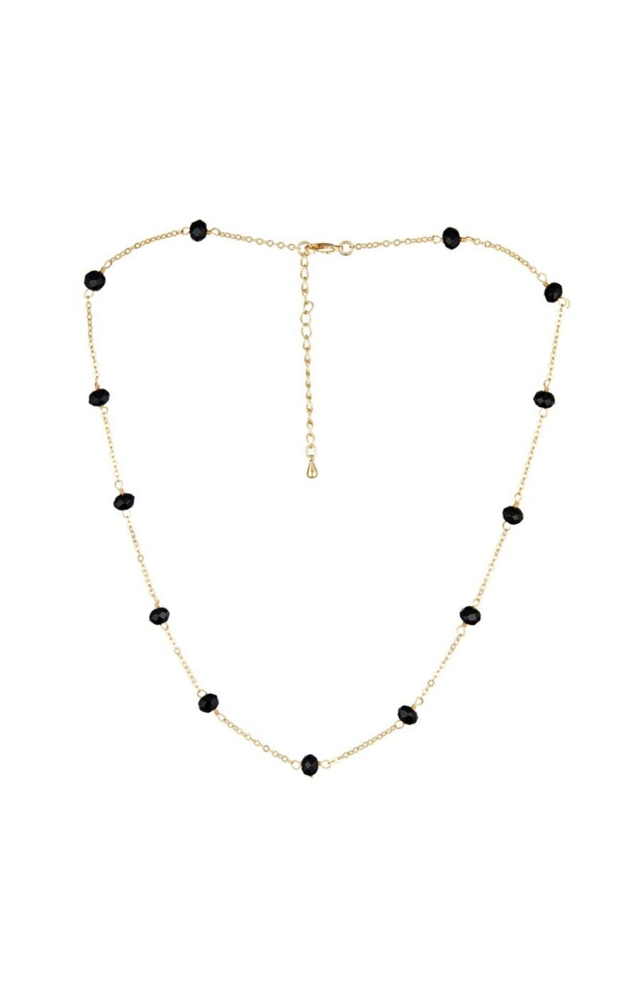 Collier Elisa - Laiton doré & jade noire