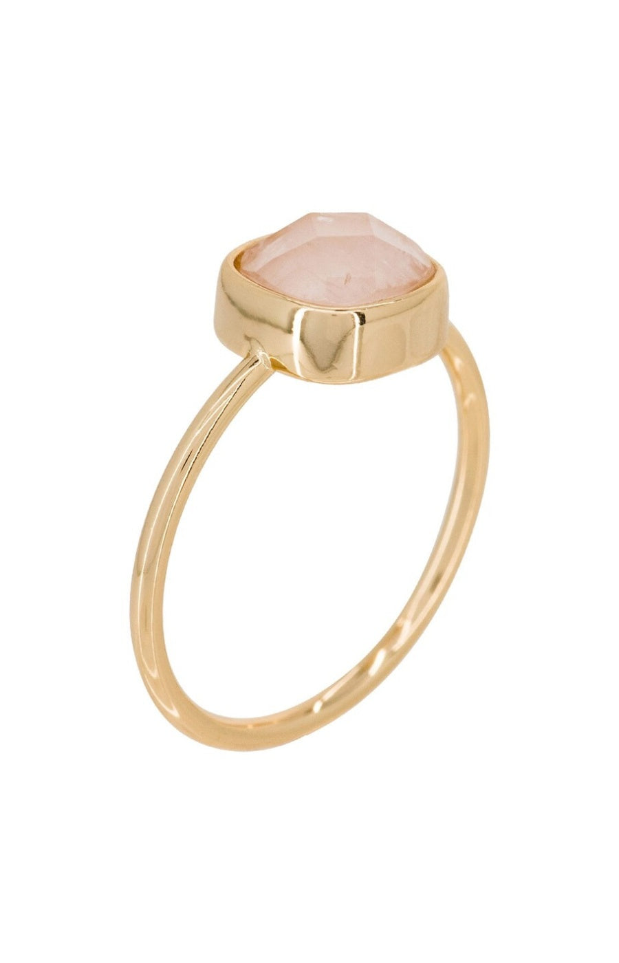 Bague Ella - Laiton doré & quartz rose