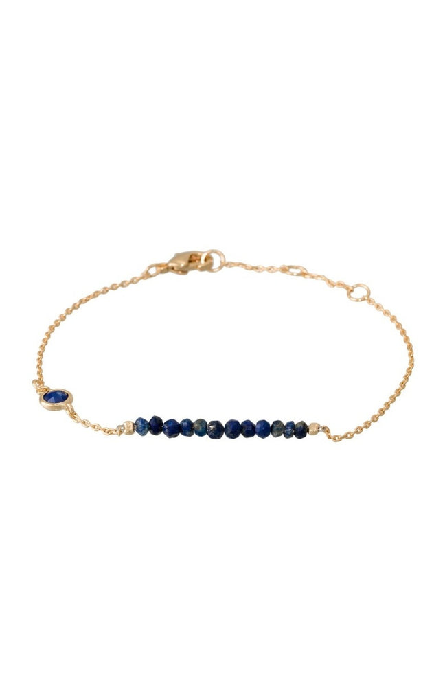 Bracelet Enora - Laiton doré & lapis bleues