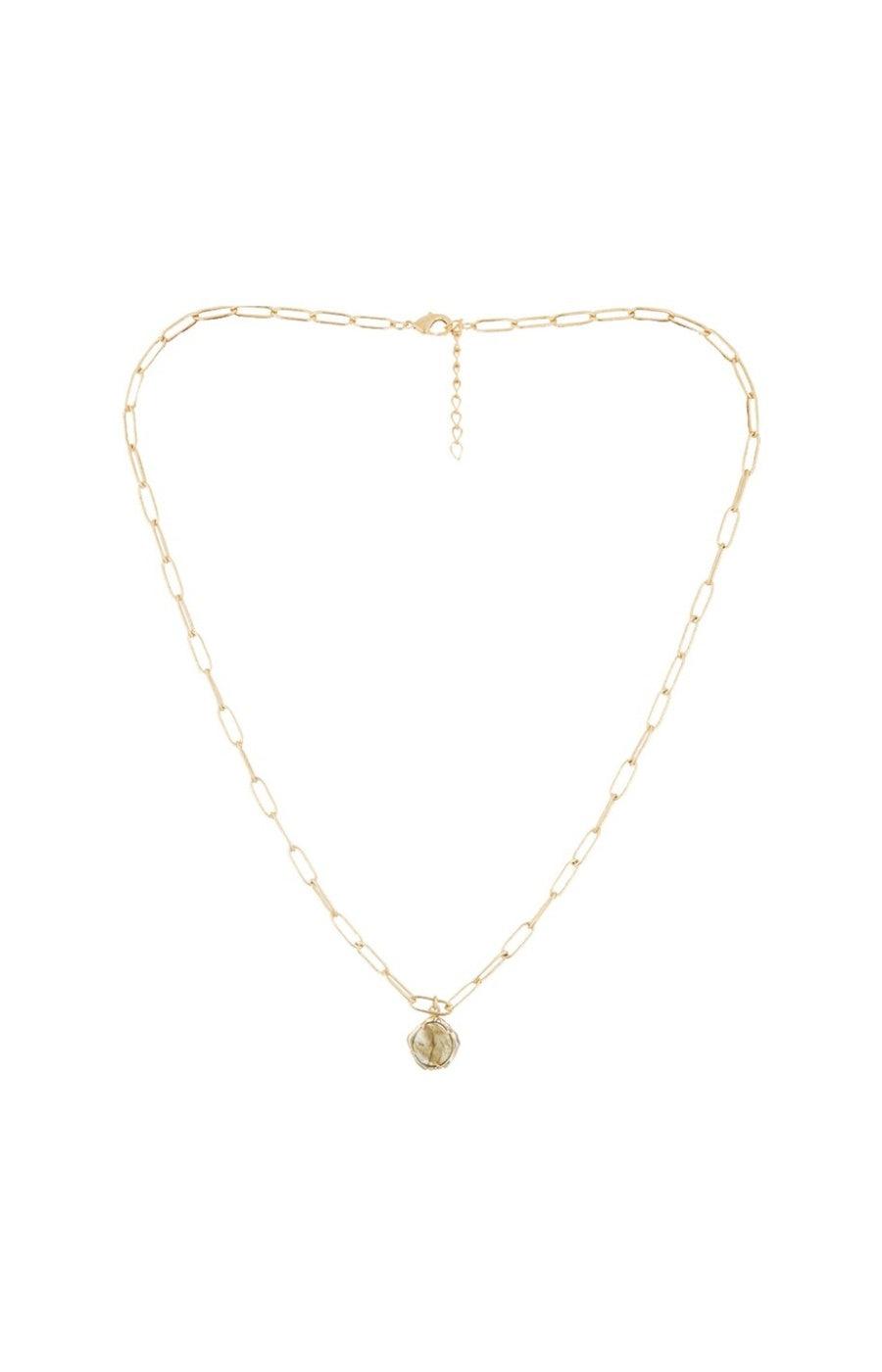 Collier Raïna - Laiton doré & labradorite