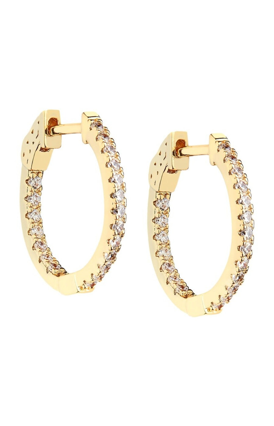 Boucles d'oreilles créoles Olivia - Laiton doré à l'or fin 18k & zircons