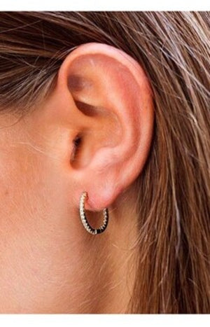 Boucles d'oreilles créoles Olivia - Laiton doré à l'or fin 18k & zircons