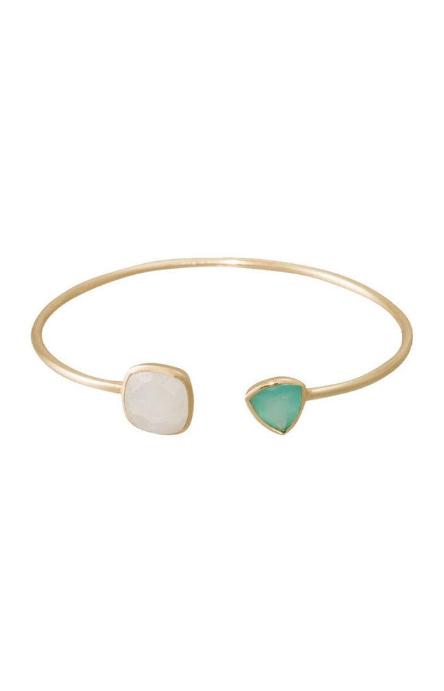 Bracelet Talia - Pierre de lune & aqua calci - Doré