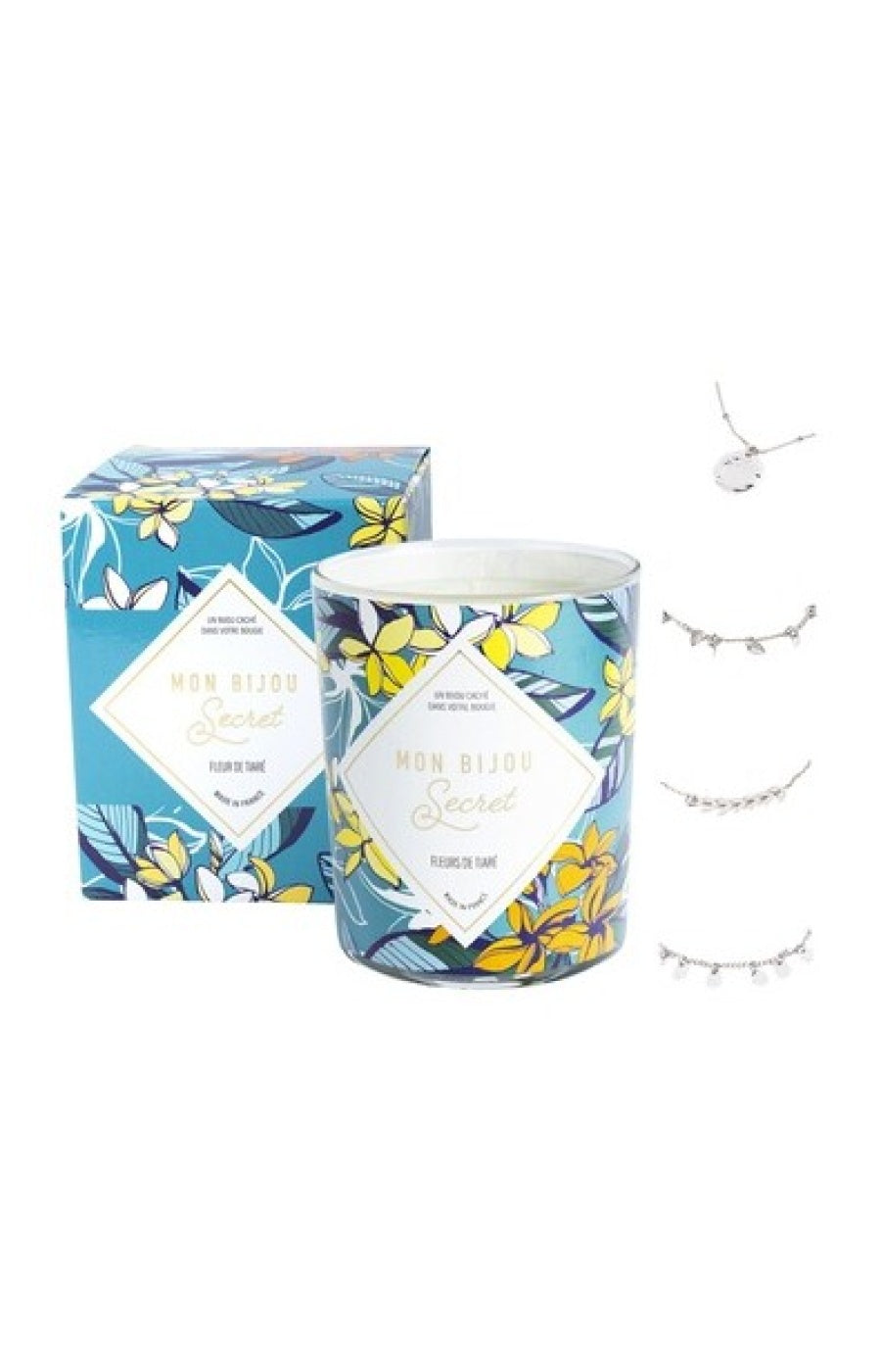 Bougie parfumée - Fleurs de tiaré - Bracelet laiton argenté - 40h