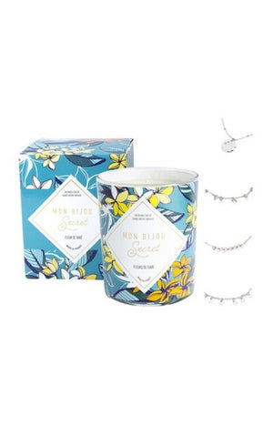 Bougie parfumée - Fleurs de tiaré - Bracelet laiton argenté - 40h