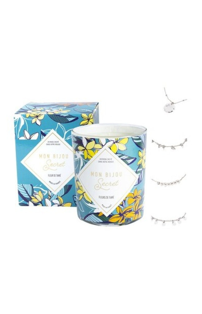 Bougie parfumée - Fleurs de tiaré - Bracelet laiton argenté - 40h