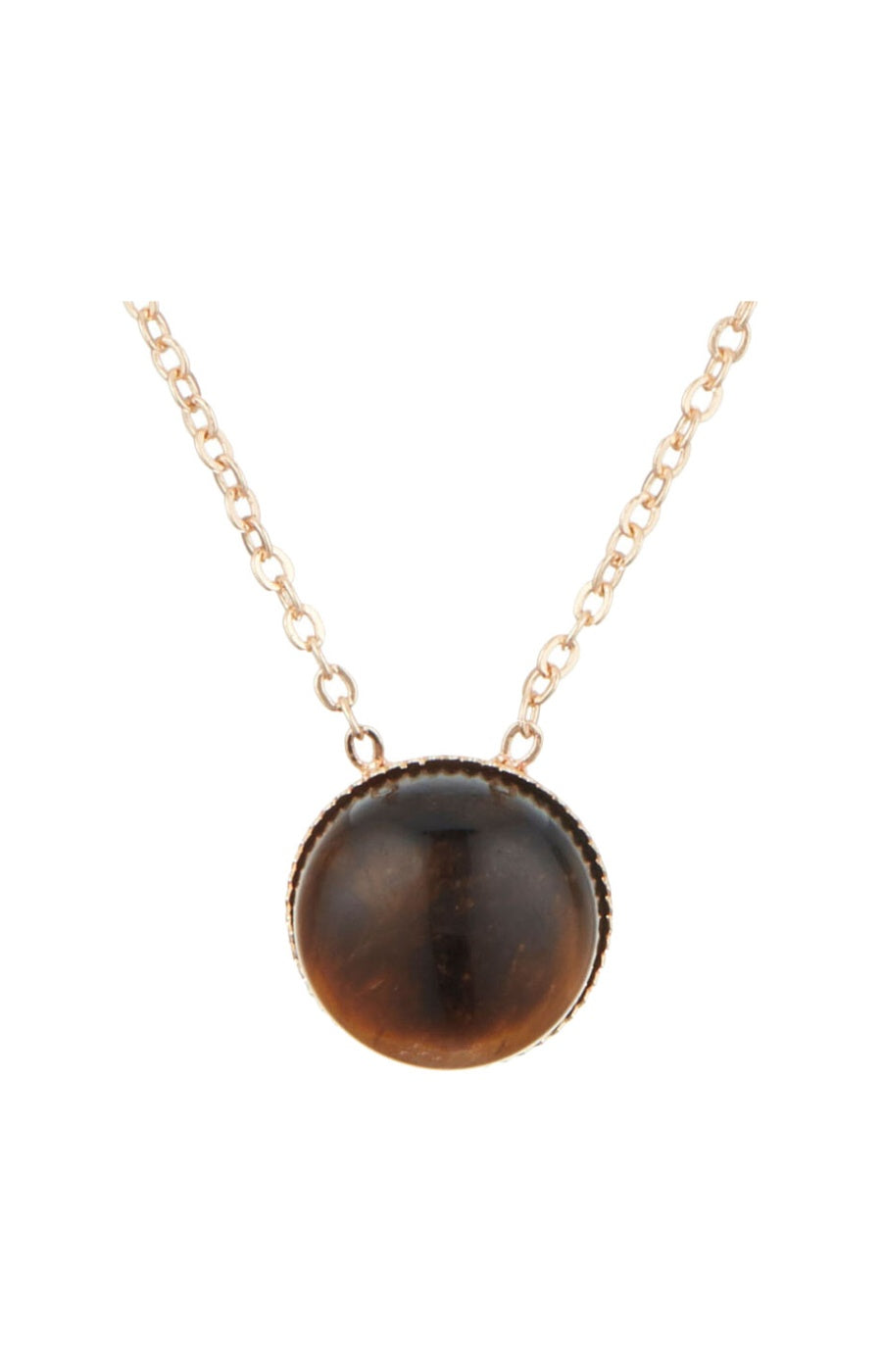 Collier Lyo - Laiton doré & œil de tigre