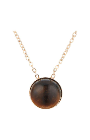 Collier Lyo - Laiton doré & œil de tigre
