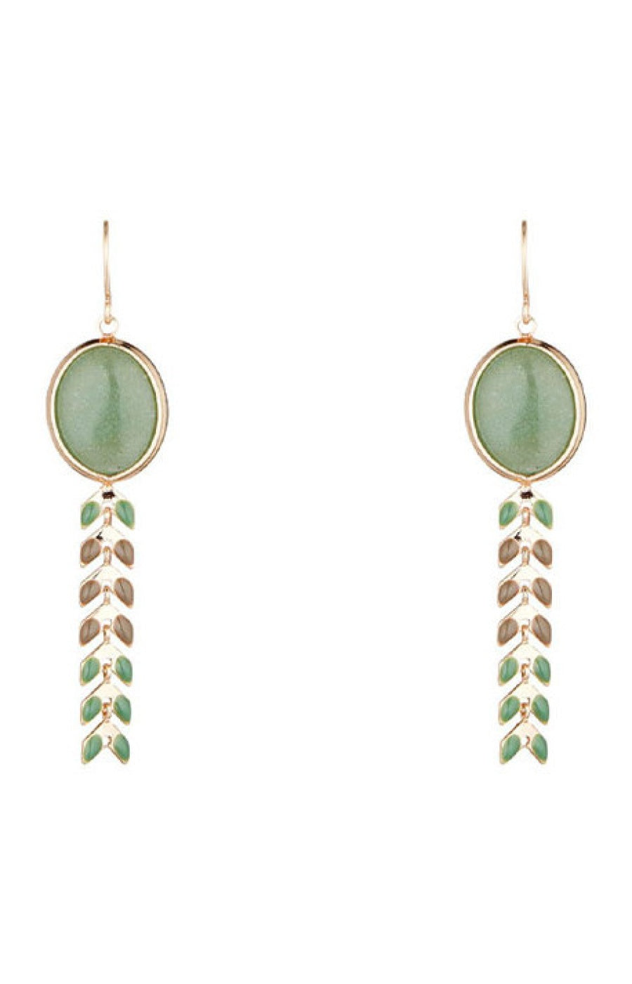 Boucles d'oreilles Santelena - Laiton doré & aventurine verte