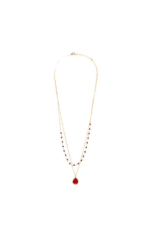 Collier Mélina - Laiton doré & agate