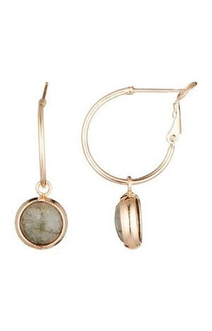 Boucles d'oreilles Valana - Laiton doré & labradorite