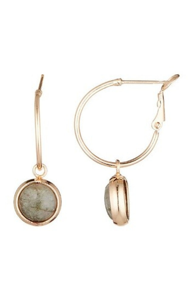 Boucles d'oreilles Valana - Laiton doré & labradorite