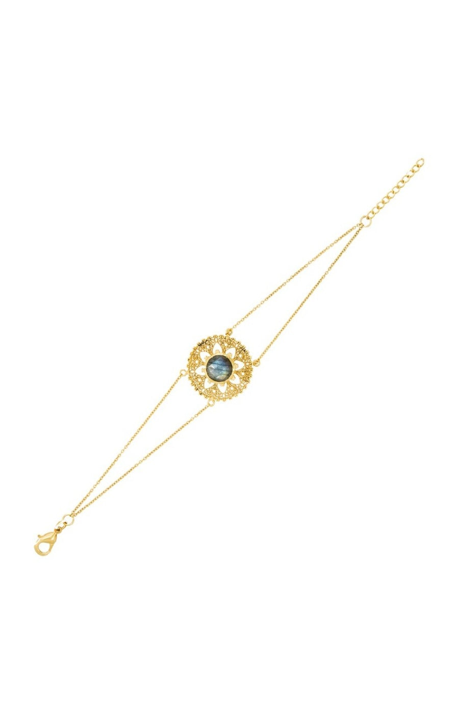 Bracelet Monica - Laiton doré & labradorite