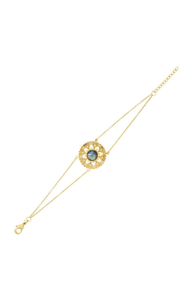Bracelet Monica - Laiton doré & labradorite