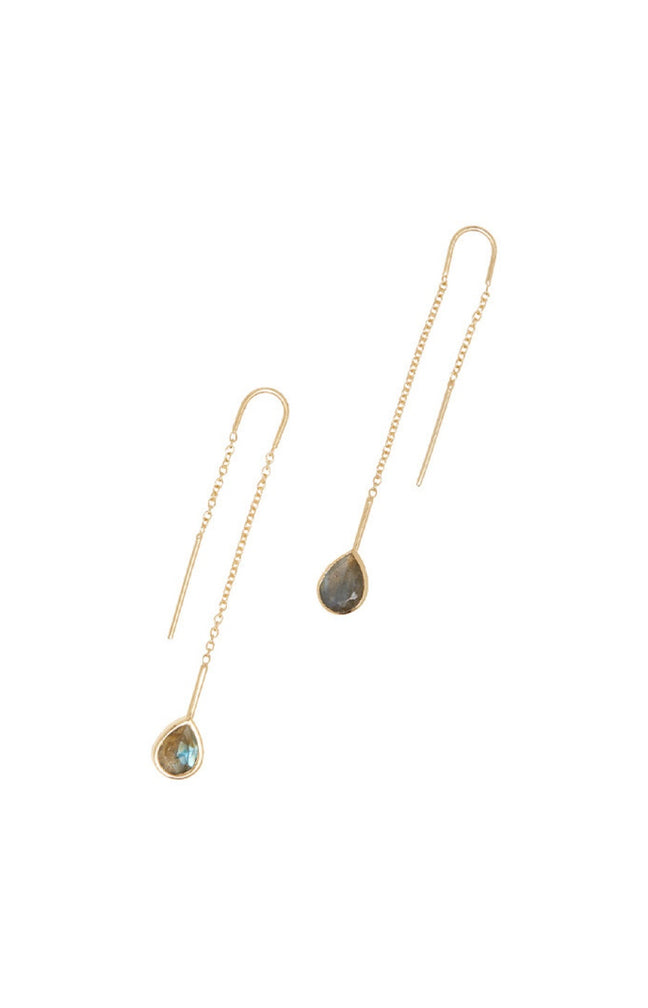 Boucles d'oreilles Joplin - Laiton doré & labradorite