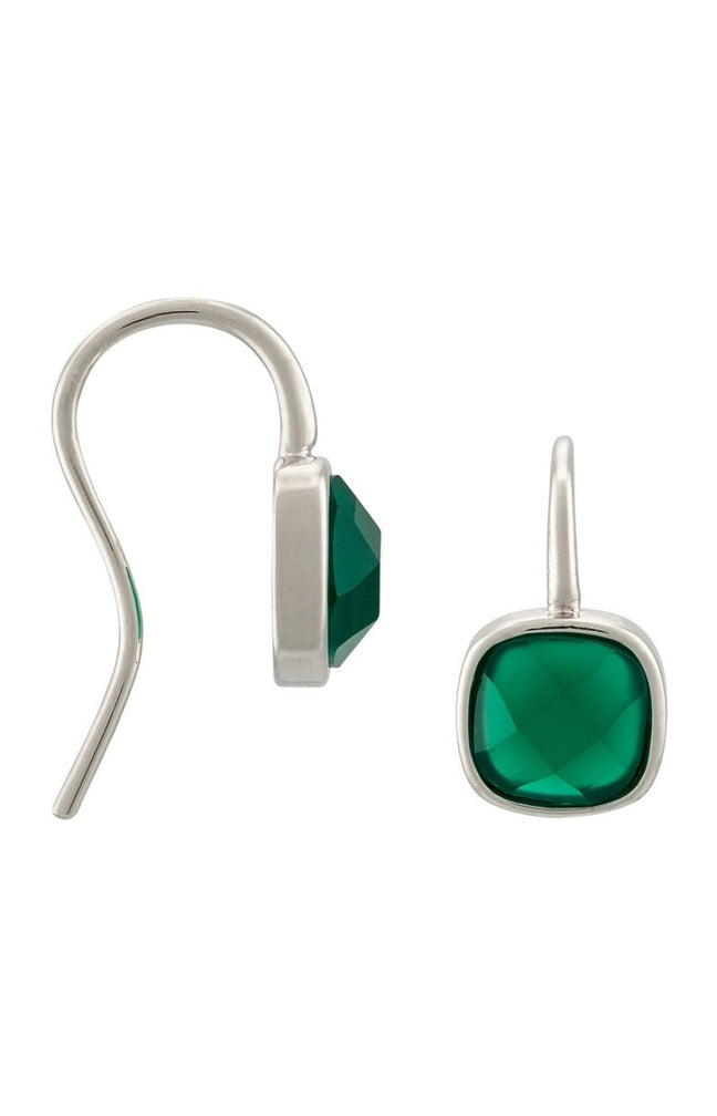 Boucles d'oreilles Ella - Agathe verte - Argenté