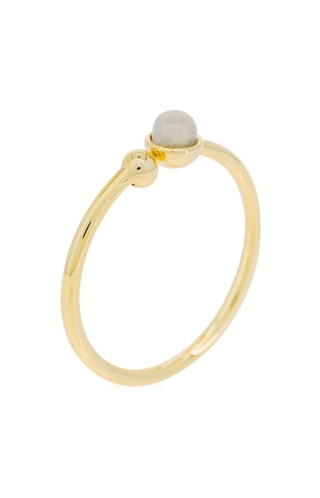 Bague ajustable Brenda - Laiton doré & aventurine verte