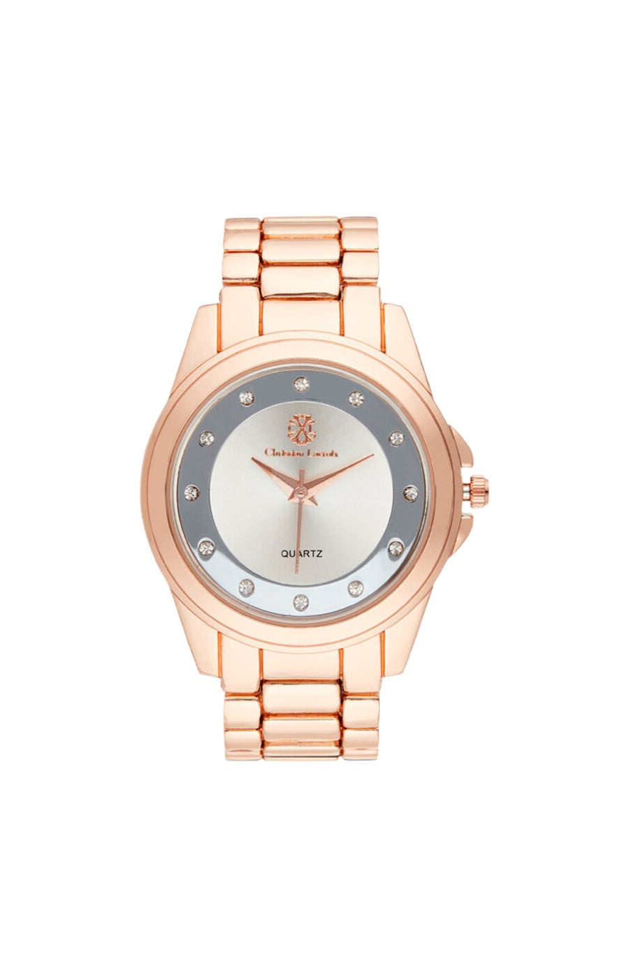 Montre à quartz en acier - Doré rose et argenté