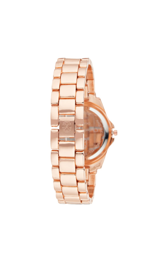 Montre à quartz en acier - Doré rose et argenté