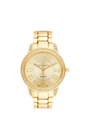 Montre à quartz en acier - Doré