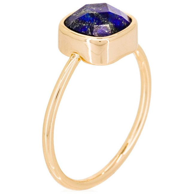 Bague Ella - Laiton doré & lapis