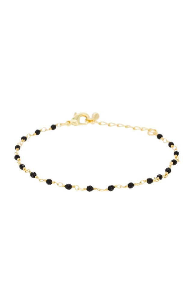 Bracelet Elisa - Laiton doré & jade noire