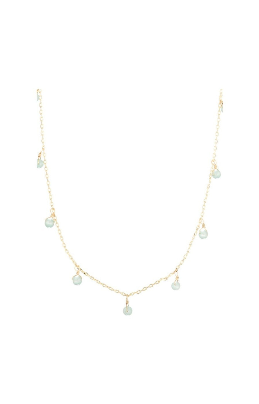 Collier Lisa - Laiton doré & aventurines vertes