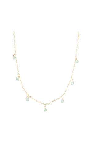 Collier Lisa - Laiton doré & aventurines vertes