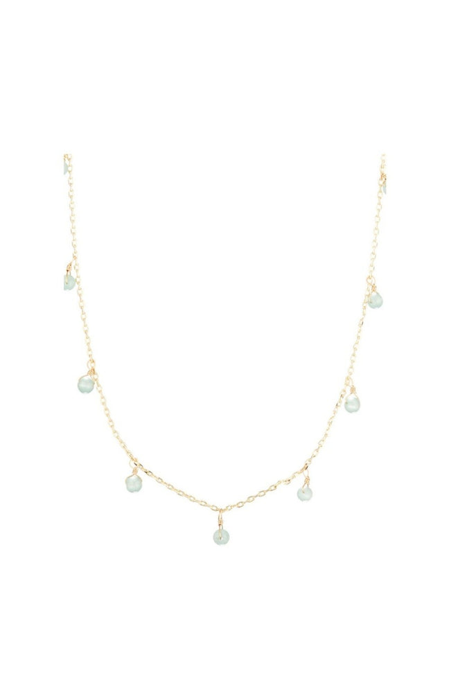 Collier Lisa - Laiton doré & aventurines vertes