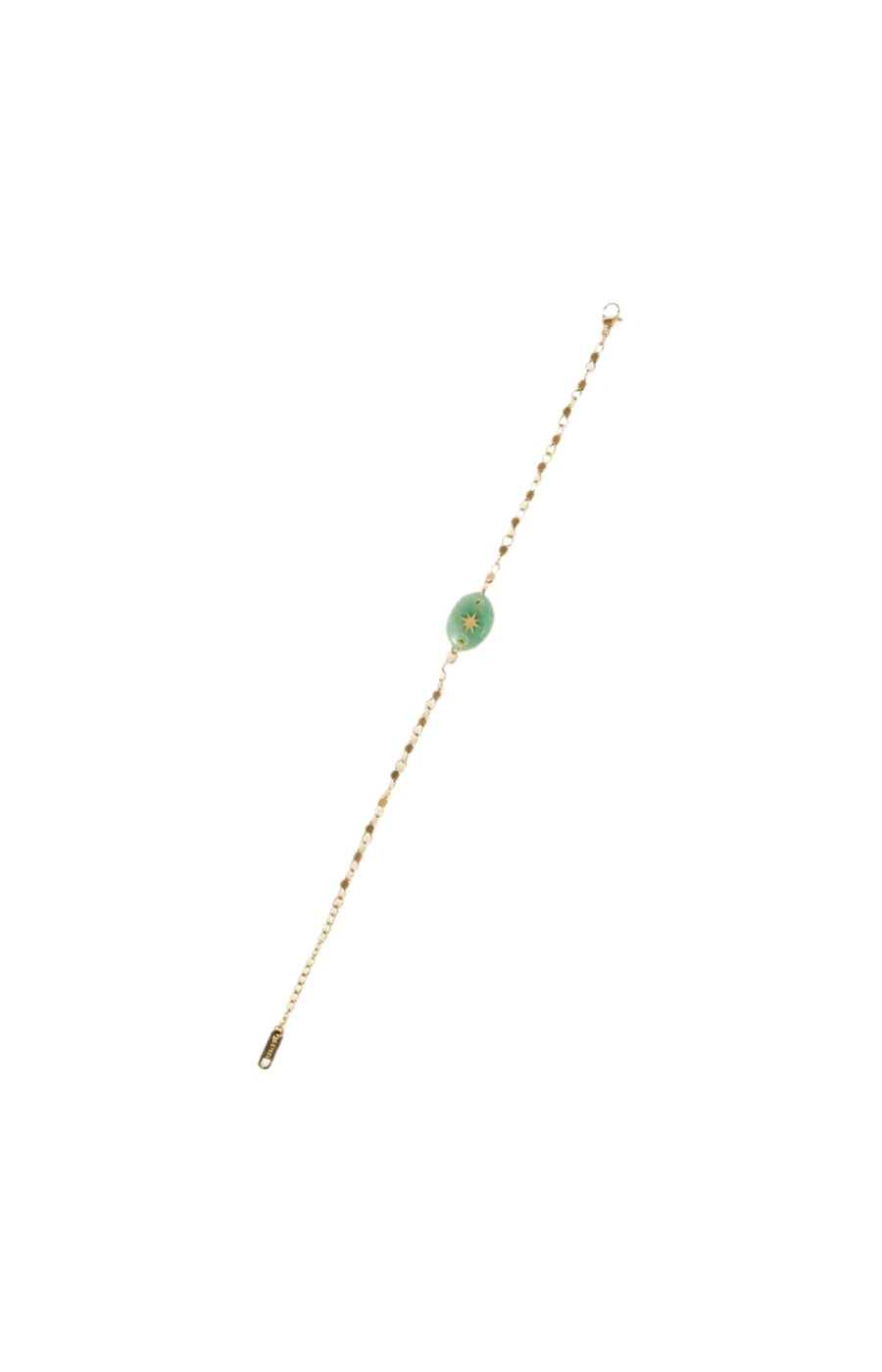 Bracelet Puerto Padre - Laiton doré & jade vert